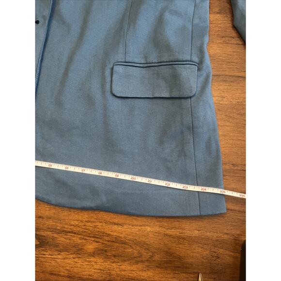 MARY CRAFTS Women's 1 Button Ponte Knit Blazer Blue/Teal Sz 22 Fall Office Teach - Picture 6 of 12
